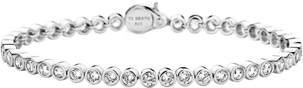 TI SENTO Dames Armband - 925 zilver - Zirconia wit - Maat M - 2842ZI
