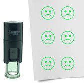 CombiCraft Stempel Smiley Verdrietig 10mm rond - Groene inkt