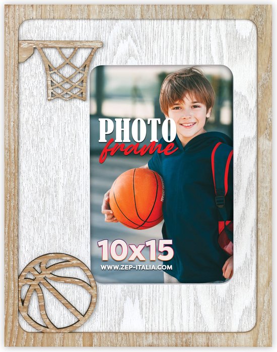 ZEP - Cadre Photo en Bois Basketbal Jordan Marron pour photo 10x15 - PN9546