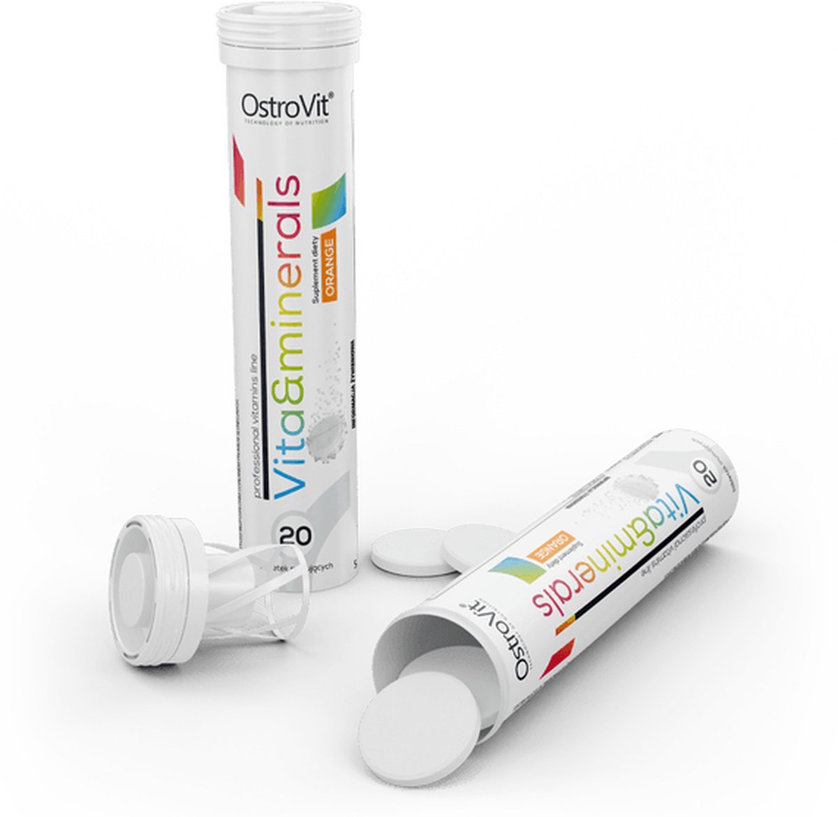 Goedkoopste Supplementen - Kalium Potassium - Vitamine B3 E D3 - Vitamins and Minerals - 20 bruistabletten - Orange - OstroVit - Laboratorium getest kwaliteit!