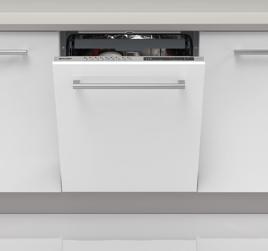 Sharp QWNI25I44BXEU - vaatwasser - volledig geïntegreerd - energie label B - besteklade en topsproeier