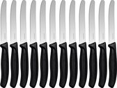 Couteaux de petit-déjeuner, 12 pièces, en acier inoxydable, couteaux de table avec bord dentelé, couteau à sandwich, couteaux inoxydables et tranchants, set de couteaux à couverts pour la restauration à domicile, lavable au lave-vaisselle