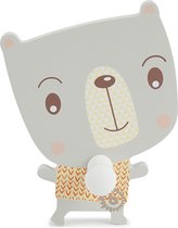 Kapstok kinderbeer met houten wandhaken - kindergarderobe voor kinderen 12 cm
