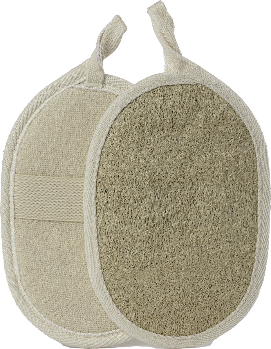 Ecorare® - Scrub handschoen - Douchespons loofah - Biologisch - Badspons - 2 stuks