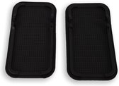 Set van 2 Zwarte Kunststof Auto & Bureau Antislipmatten | Dashboard Anti-slip Grip Matje | Ideaal voor Autohouder Smartphone Telefoon Munten Houder | 10.5cm x 18.5cm