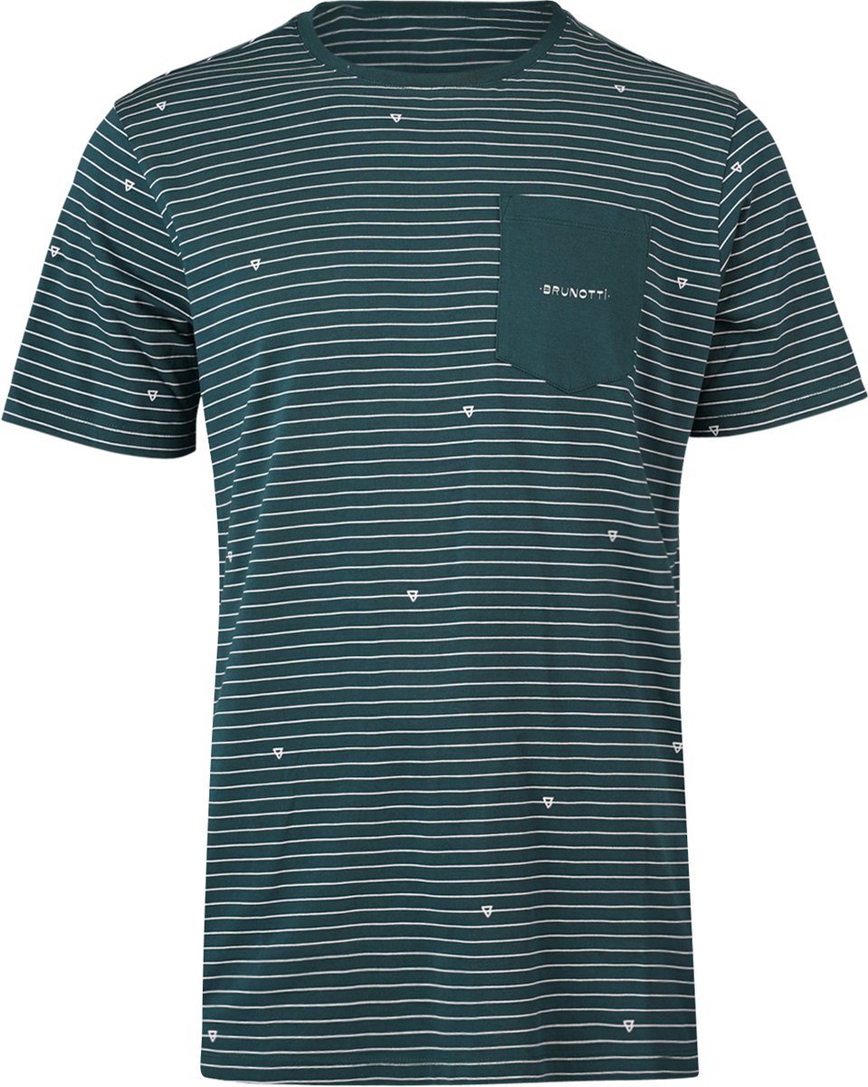 Brunotti Axle-Stripe Heren T-shirt – M Groen