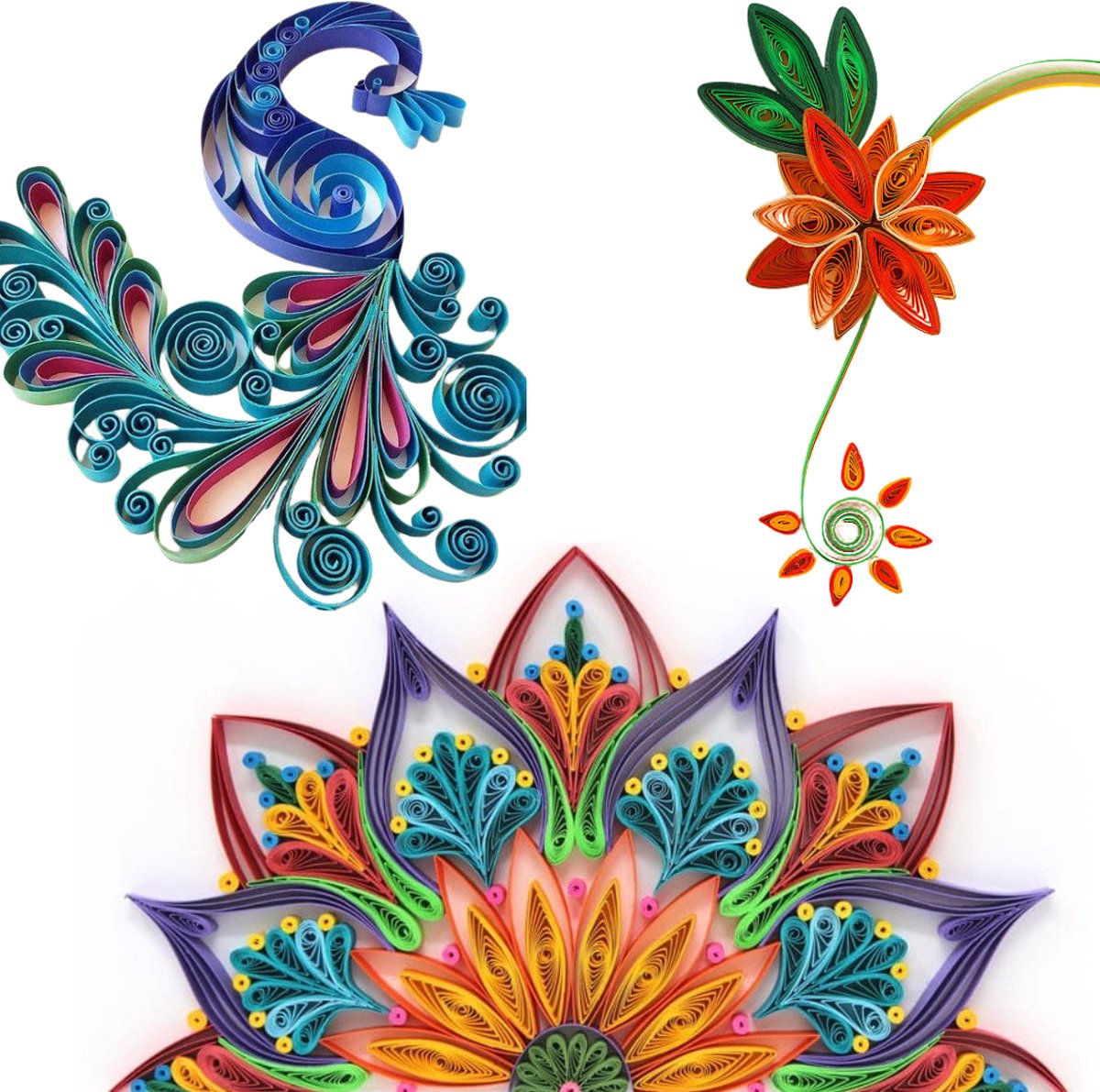 Quilling Set voor beginners in opbergbox - Filigraan papier, Bord met kurk + Spelden + Rolpen + Pincet - Gereedsschap voor filigraan papierkunst — afbeelding 3