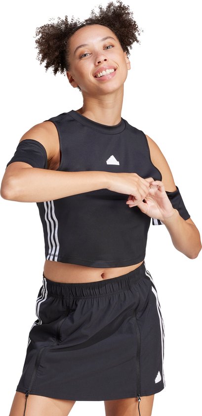 adidas Sportswear Express All-Gender Cropped T-shirt - Dames - Zwart- L