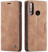 CaseMe - Huawei P30 Lite hoesje - Wallet Book Case - Magneetsluiting - Licht Bruin