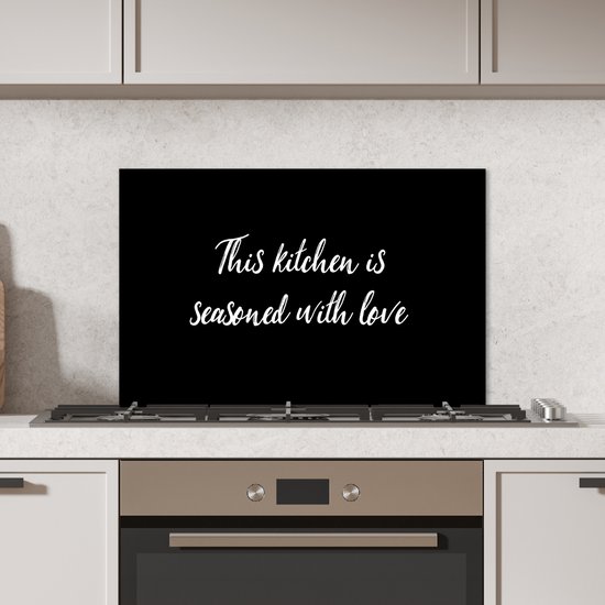 Spatscherm keuken 60x40 cm - Kookplaat achterwand Spreuken - Koken ...