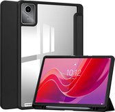 Case2go - Tablet hoes geschikt voor Lenovo Tab M11 (2024) - Acrylic Trifold case met Pencil houder - Zwart