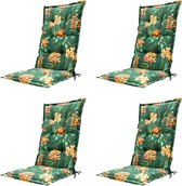 Madison - Coussin de chaise de jardin dossier bas 105x50 - Vert - Lua Green - 4 Pièces