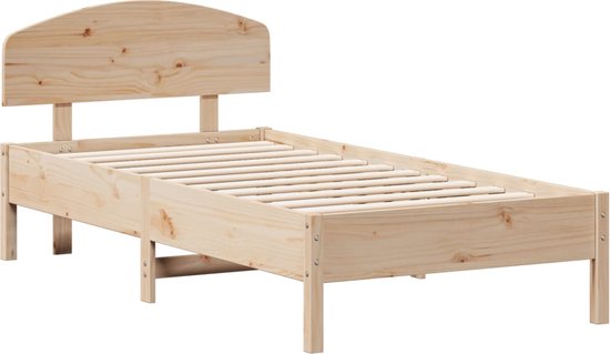 vidaXL - Bedframe - met - hoofdbord - massief - grenenhout - 75x190 - cm