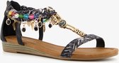 Supercracks dames sandalen met kraaltjes - Zwart - Maat 38