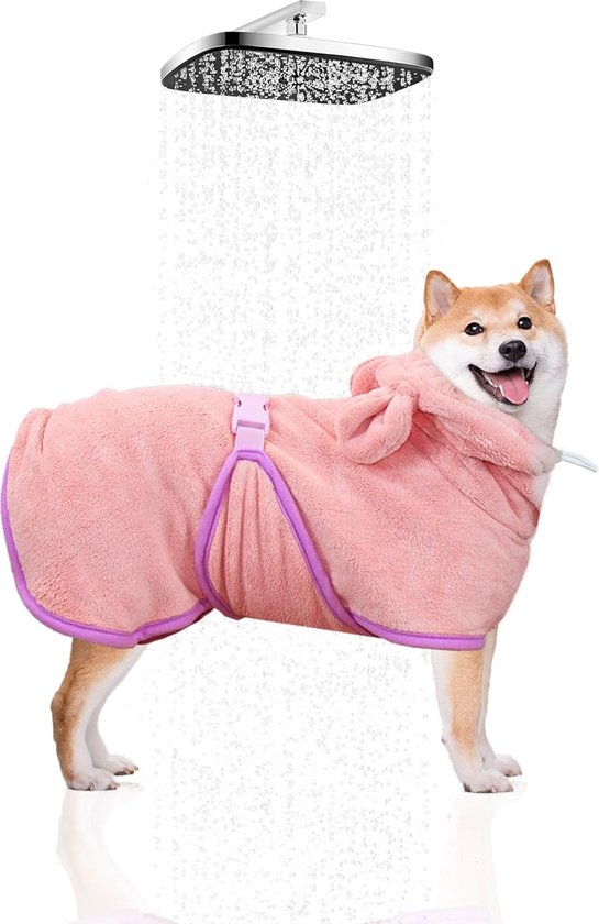 Hondenbadjas - Maat S - Roze - Badjas Voor Honden - Honden Badjas