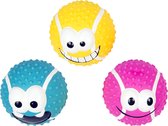 Duvoplus - Speelgoed Voor Dieren - Hond - Latex Tennisbal Smiley Mix 6,5cm - Display Gemengde Kleuren - 1st