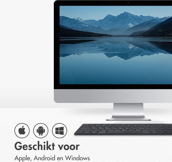 imoshion Compact Draadloos Toetsenbord Ergonomisch - QWERTY - Bluetooth Keyboard - Zwart