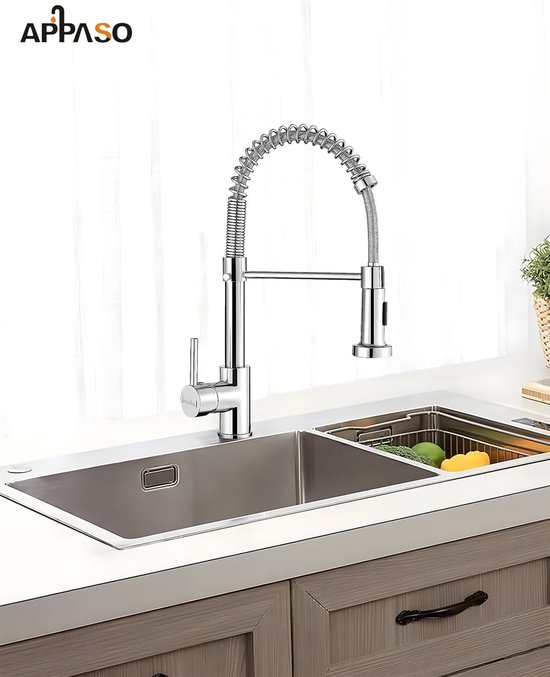 LIWEIKE Küchenarmatur Wandmontage, 360° Drehung Wasserhahn Schwarz