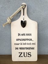 Creaties van Hier - Serveerplankje met Lepeltje - Zus - 35 cm - Hout - Metaal