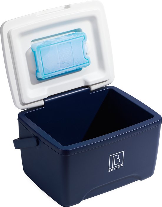 Brisby Kleine Koelbox 8 Liter – Blauw – Tot 40 uur isolatie – 2 koelelementen vergrendeld in deksel – Compact voor lunch en onderweg – Frigobox van Brisby — afbeelding 5