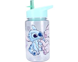 foto van Lilo & Stitch Drinkfles 450ml Let's Eat - Blauw - Stainless Steel - Schoolbeker