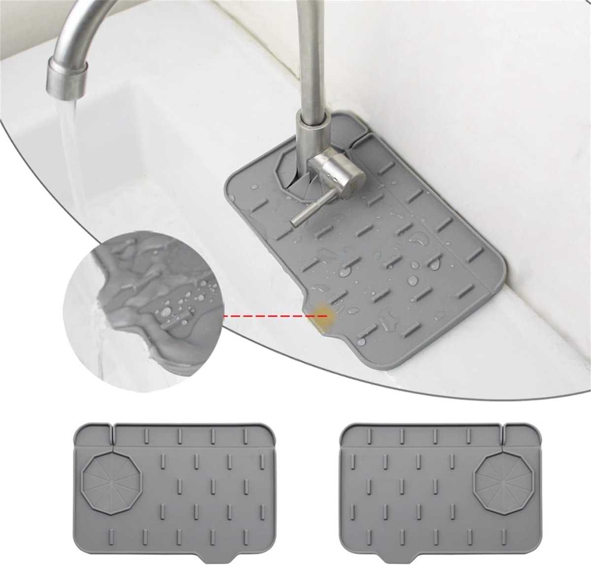 Mini afdruipmat siliconen kraan spatbescherming voor gootsteen en waterkraan - keuken en badkamer
