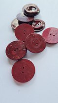 Knopen 10 stuks 27mm rood paars met twee gaatjes - knoop voor naaien