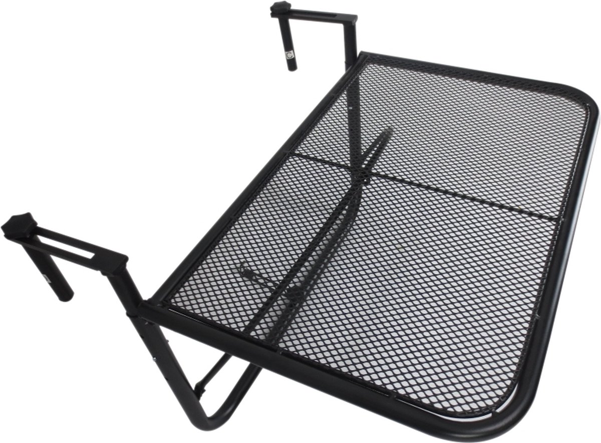 Balkontafel - Hangtafel - Tafel -Tuintafel - Tuinmeubelen - Zwart - L60 x B56,5 x H45 cm