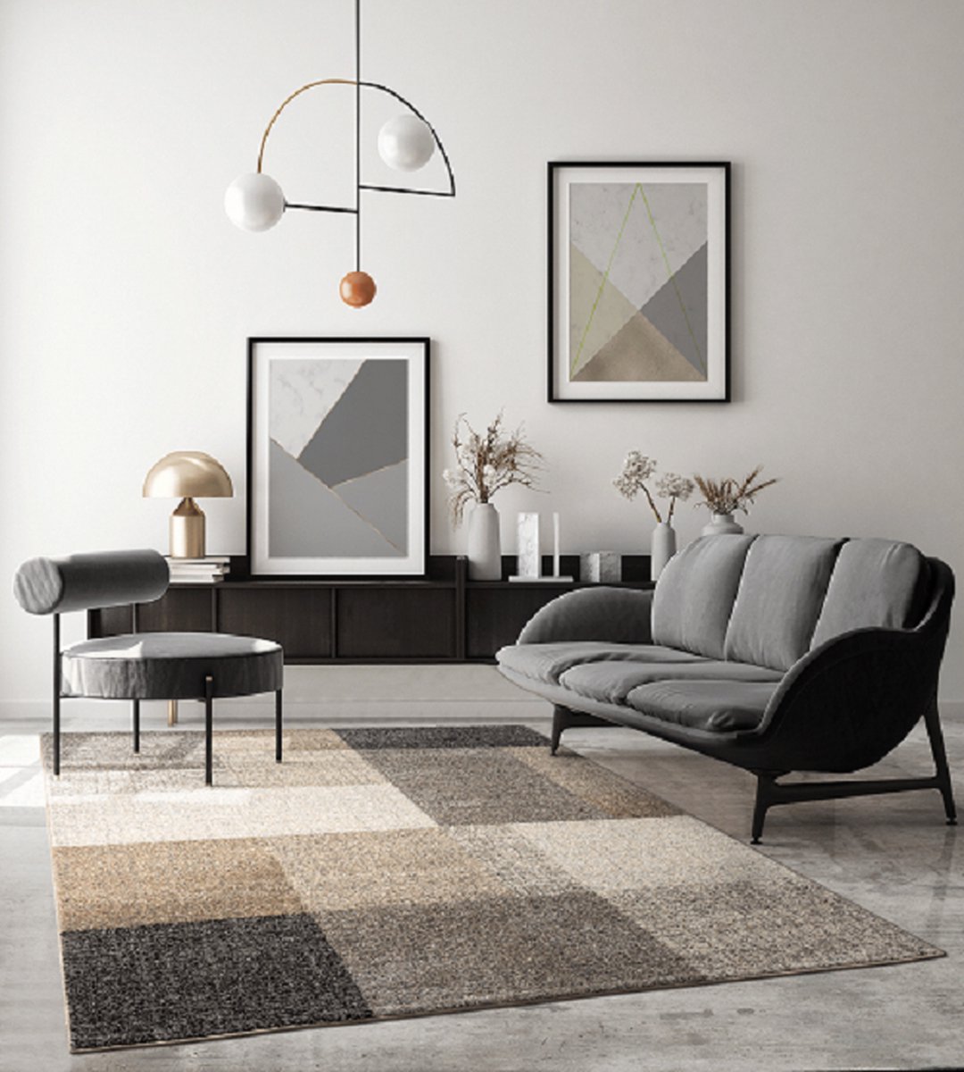 Modern Blokdesign Laagpolig Vloerkleed – Stijlvol, Warm & Tijdloos voor Elk Interieur-200 x 280 cm