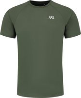 XXL Nutrition - Performance T-shirt - Sportshirt Heren, Shirt, Fitness tshirt - Dark Green - 4-Way Stretch - Regular Fit - Maat M