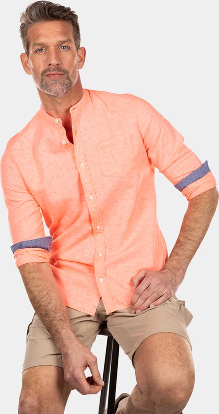 NZA New Zealand Auckland - Effen overhemd zonder kraag - Fury Pink