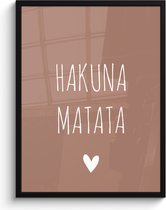 Fotolijst incl. Poster - Spreuken - Hakuna matata - Quotes - 60x80 cm - Posterlijst