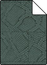 Proefstaal Origin Wallcoverings behang tegelmotief met slangenprint petrolblauw - 347788 - 26,5 x 21 cm