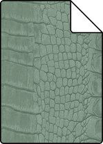 Proefstaal Origin Wallcoverings behang krokodillenhuid vergrijsd groen - 347772 - 26,5 x 21 cm