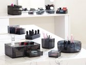 Make-up organizer, Stack and Slide, opbergsysteem voor de make-uptafel of laden, opbergsysteem van kunststof, grijs