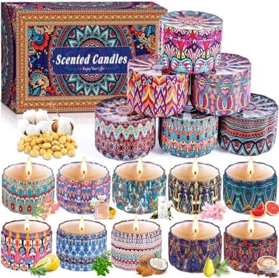 16-pack natuurlijke sojawas aromatherapiekaarsen geschenkset voor diverse gelegenheden
