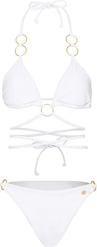 Bikini anneaux dorés - White L