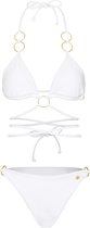 Bikini gouden ringen - White L