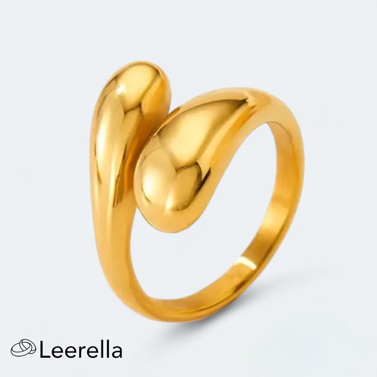 Leerella Bague élégante en or pour femme Taille 7/17,25 mm – Complément parfait à n'importe quelle tenue ! Acier inoxydable indestructible - Cadeau idéal pour la fête des mères, la Saint-Valentin et les anniversaires !