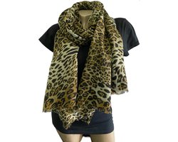 Lange Dunne Sjaal - Panterprint - 175 x 88 cm (D-08GL)