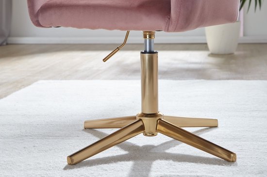 Stoel Roze RL86W Goud Voetstuk - Kappersstoel Winkel