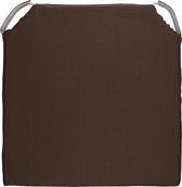 2x Universeel stoelkussen Bruin - Espresso - 40x40cm - zitkussen - galette de chaise - kussen met klittenband