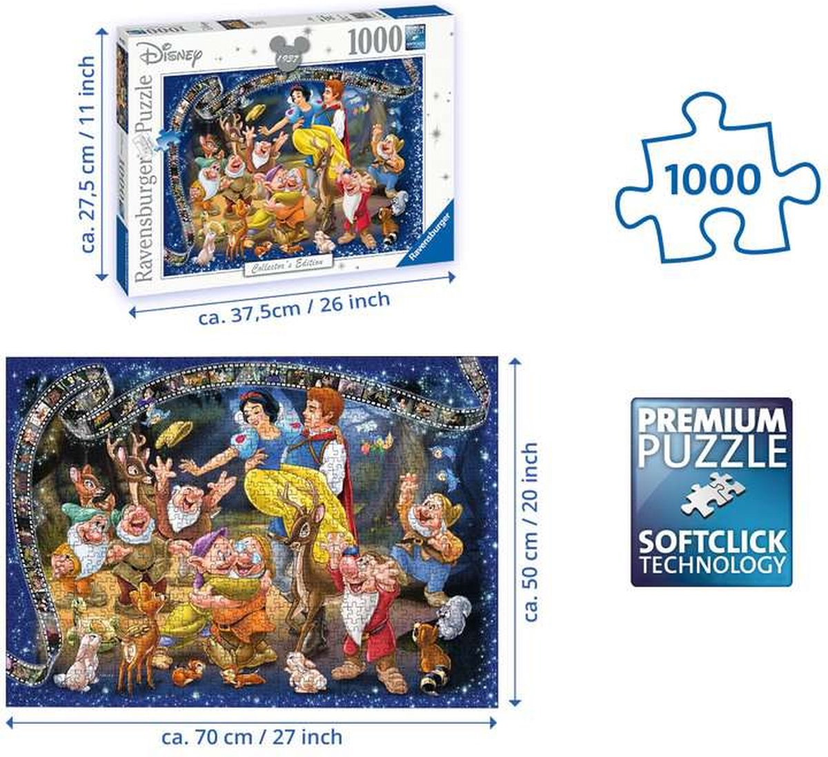 Ravensburger Disney Princess Sneeuwwitje - Legpuzzel - 1000 stukjes — afbeelding 4