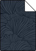 Proefstaal ESTAhome behang ginkgo bladeren donkerblauw - 139619 - 26,5 x 21 cm