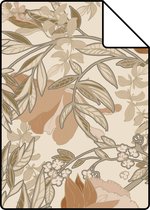 Echantillon ESTAhome papier peint vintage fleurs de style art nouveau beige clair et vieux rose - 139459 - 26,5 x 21 cm