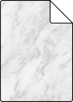 Proefstaal ESTAhome behangpapier marmer wit en grijs - 139195 - 26,5 x 21 cm