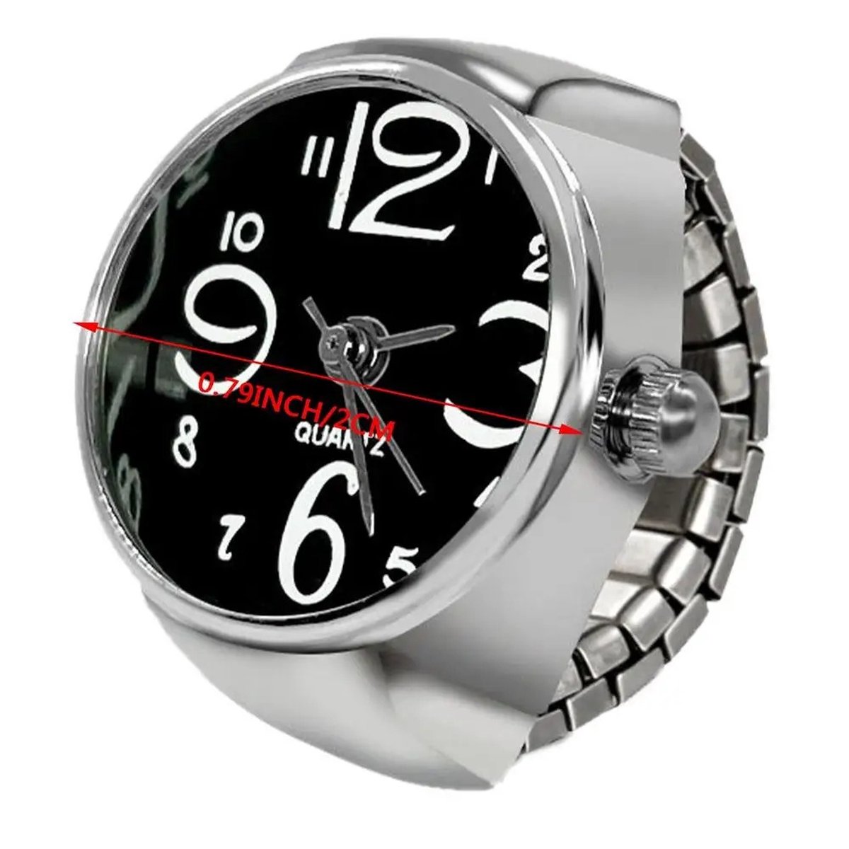 WiseGoods ring horloge dames - Klok zilver - Retro design - Metaal