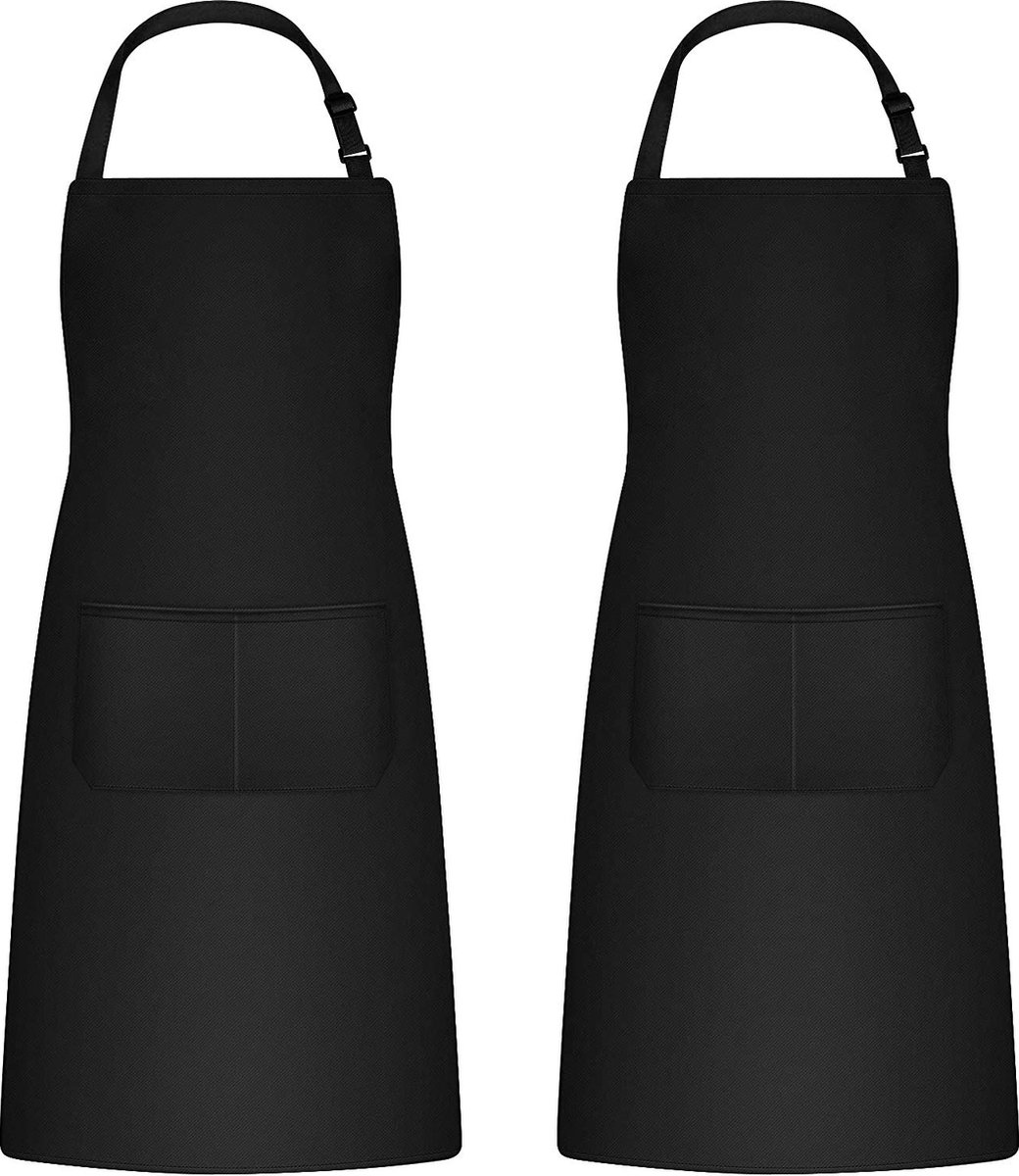 2-delige keukenschort voor heren en dames, huishoudschort, gereedschapshouder met 2 vakken voor barbecue, tuinschort voor volwassenen, verstelbaar voor tuinieren
