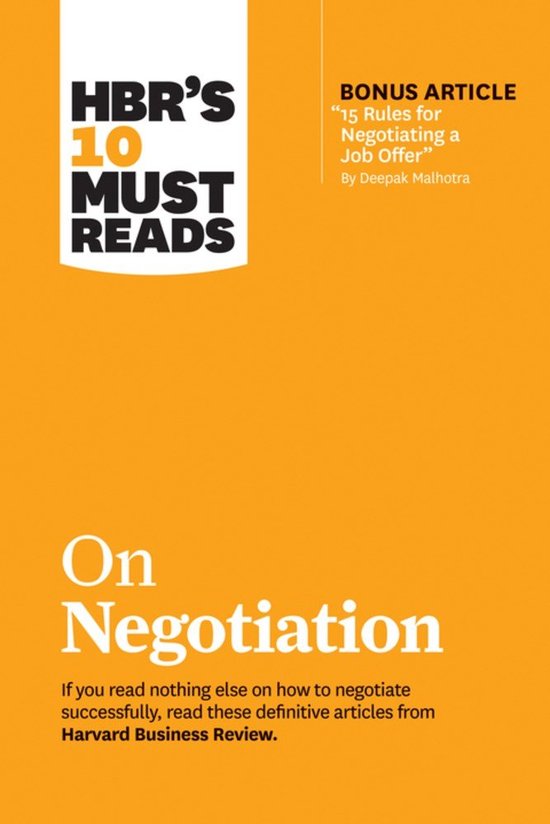 HBR's 10 Must Reads- HBR's 10 Must Reads on Negotiation (wit ... - cover