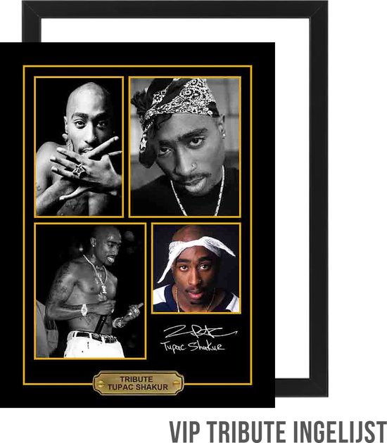 Allernieuwste Toile Peinture Hommage VIP TUPAC SHAKUR 2PAC Rappeur - Souvenirs ENCADRÉ - 30 x 40 cm